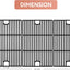 Rejillas parrilla 17pulg hierro fundido Nexgrill 6 quemadores set 3