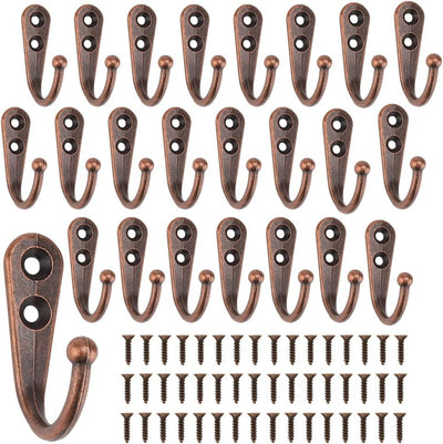 24 Ganchos para Bata Toallero Baño Cocina Color Bronce