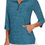 Camisa golf mujer manga 3/4 cierre cremallera bolsillos