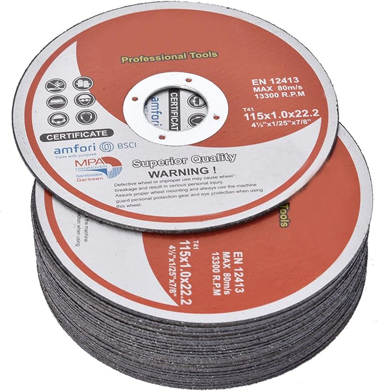 100 Discos Corte Metal Acero Inox 4.5x0.04x2.29pulg