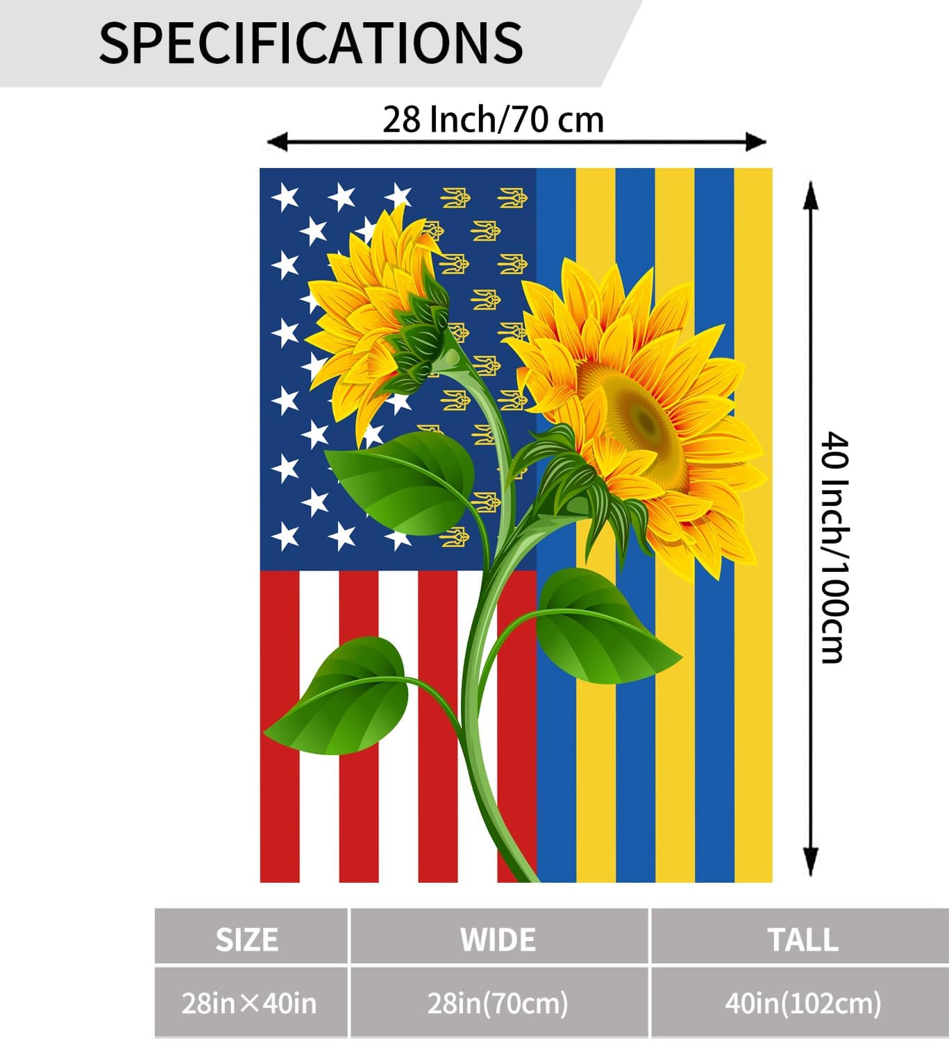 Bandera jardín Amo a Ucrania 71x101cm resistente decoloración