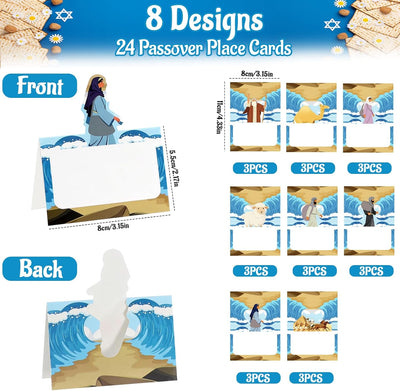 Paquete de 24 tarjetas de lugar de Pascua decorativas
