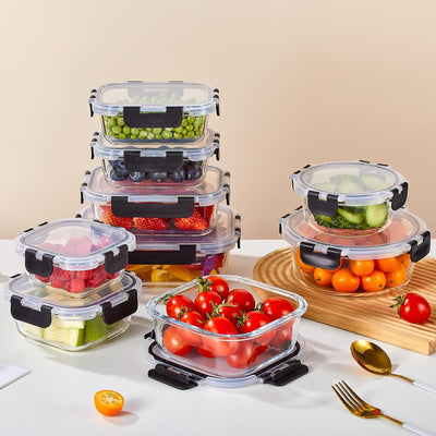 12 Cajas Bento Vidrio Tapas Herméticas Sin BPA