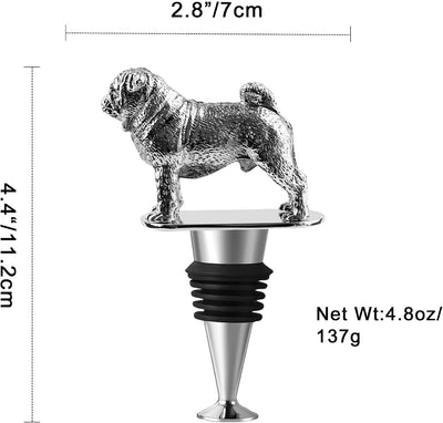 Tapón botella vino para amantes de pug regalo Navidad