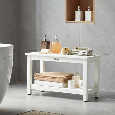 Banco ducha 30pulg blanco asiento spa impermeable