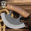 Cuchillo Bushmaster Ulu acero 1095 madera dura funda cuero