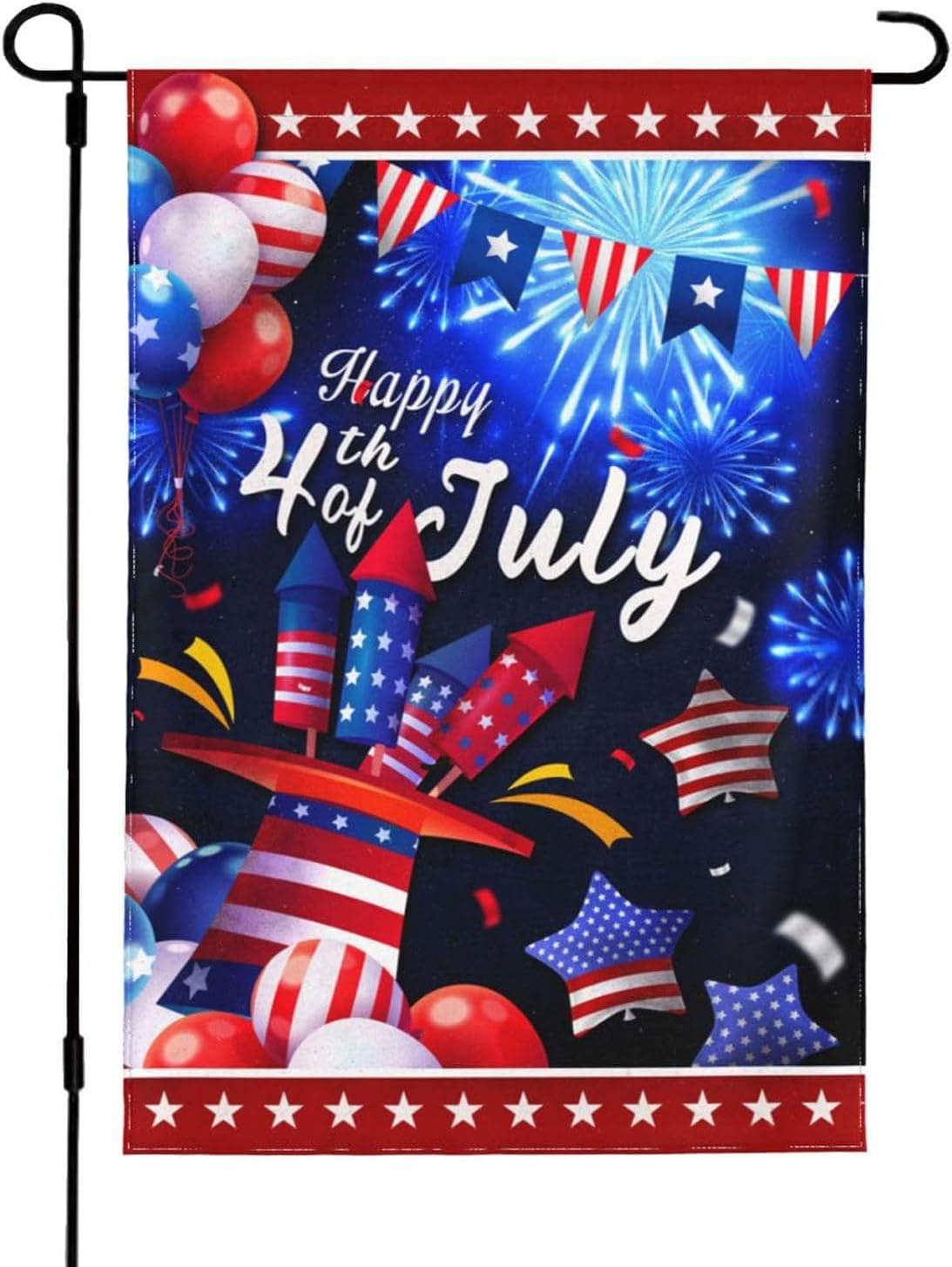 Bandera 4 de Julio 12.5x18pulg decorativa para exteriores