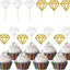 60 Adornos Diamantes Purpurina Plata Dorado