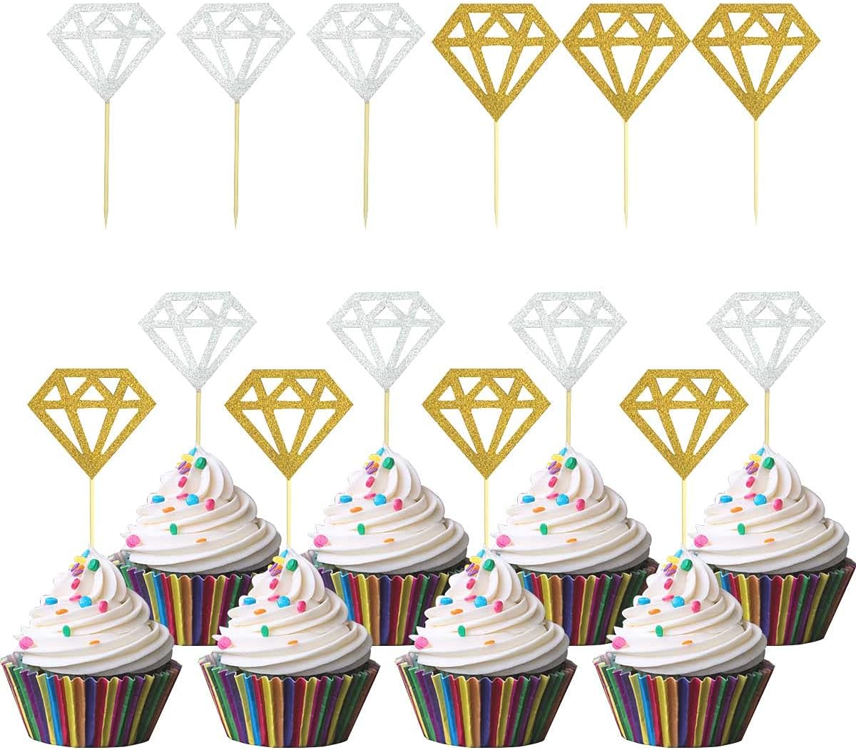 60 Adornos Diamantes Purpurina Plata Dorado