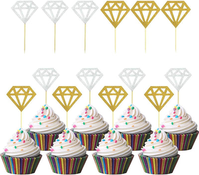 60 Adornos Diamantes Purpurina Plata Dorado