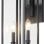 Lámpara aplique exterior 20pulg vidrio transparente negra