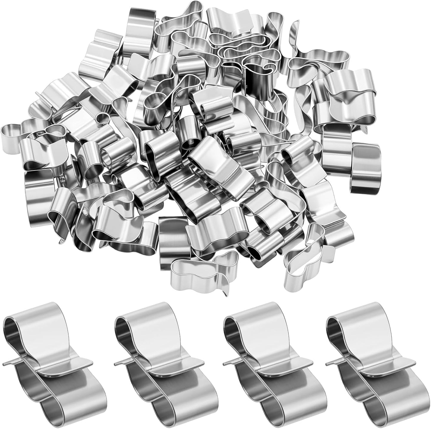 50 Clips Alambre Acero Inox 0.88pulg Drenaje Panel Solar