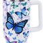 Vaso mariposa 40oz con asa tapa popote viaje café
