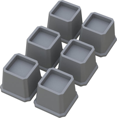 Elevadores cama 3" 6 Pzas para sofá mesa color gris