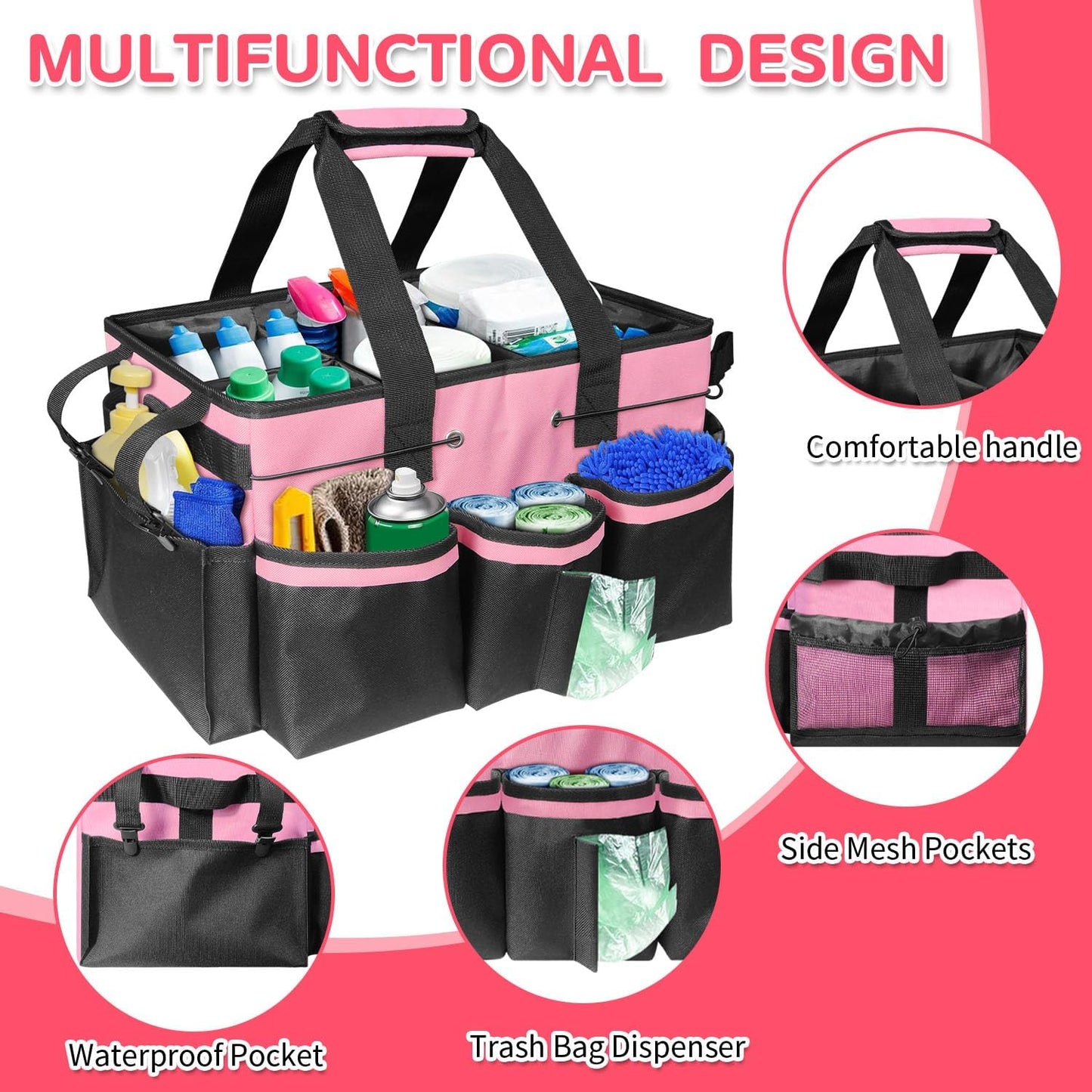 Bolsa organizadora limpieza con asa y correas