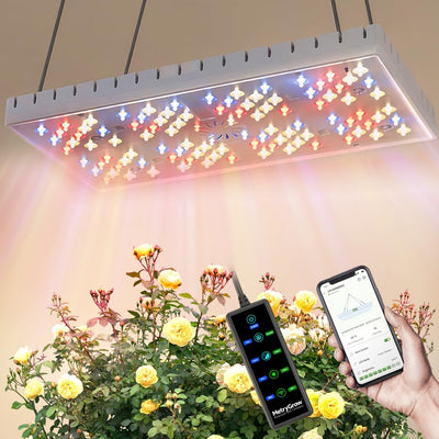 Lámparas LED crecimiento plantas 2x2pies 48W espectro completo
