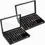 2 Vitrinas Anillos 100 Ranuras Tapa Vidrio Negro