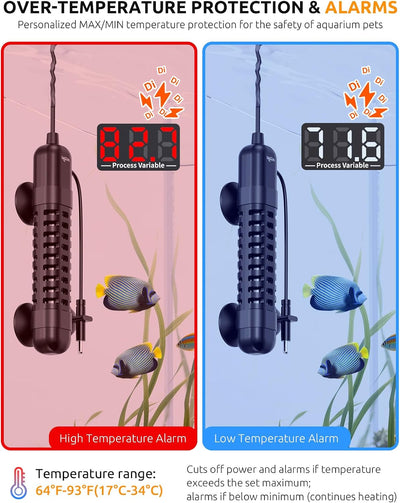Calentador acuario 25W para tanque 1-5gal agua dulce y salada