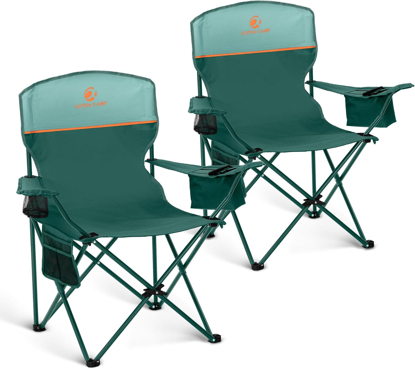 Silla camping con bolsa enfriadora 2 unidades color verde