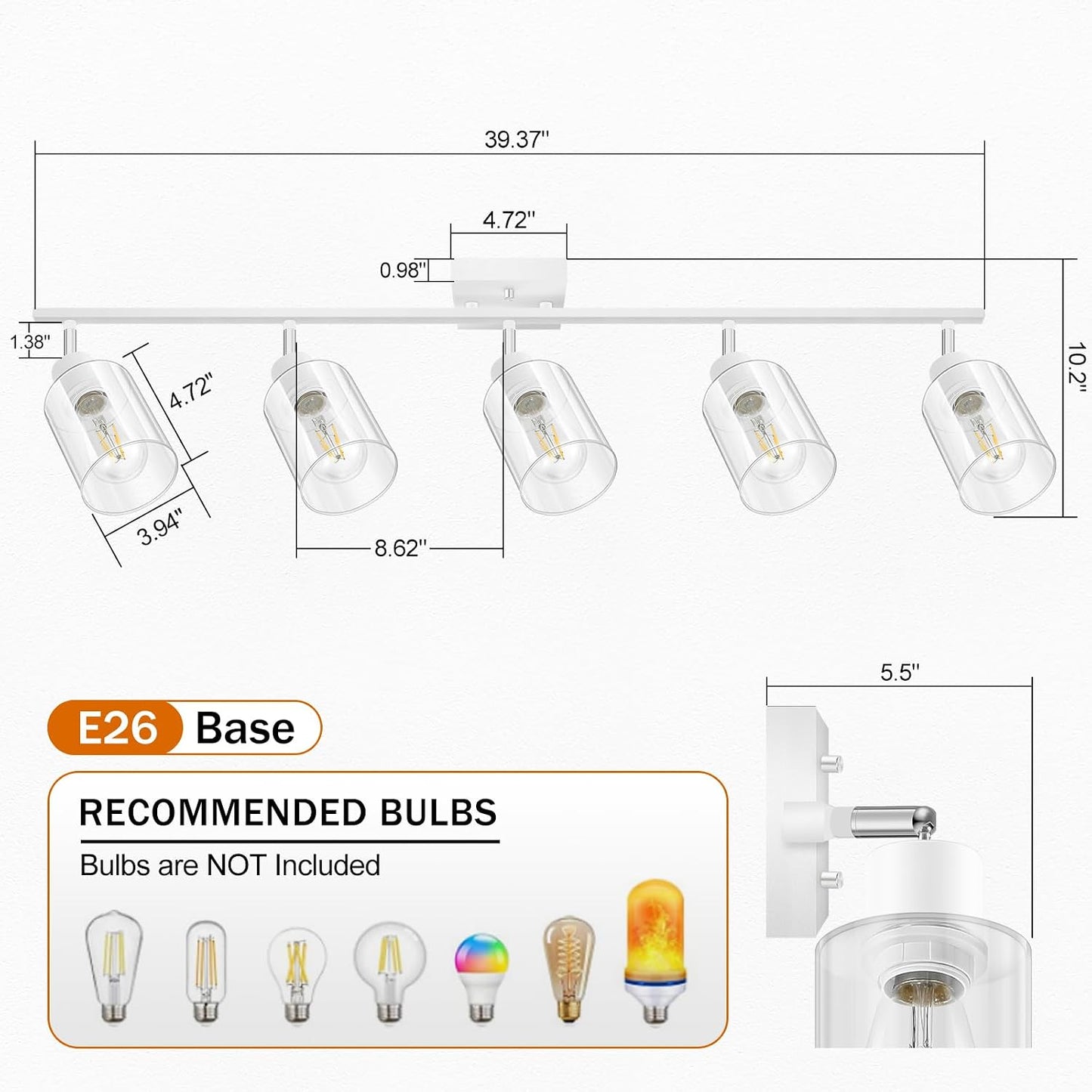 Kit 5 luces LED blanca flexible para cocina sala dormitorio
