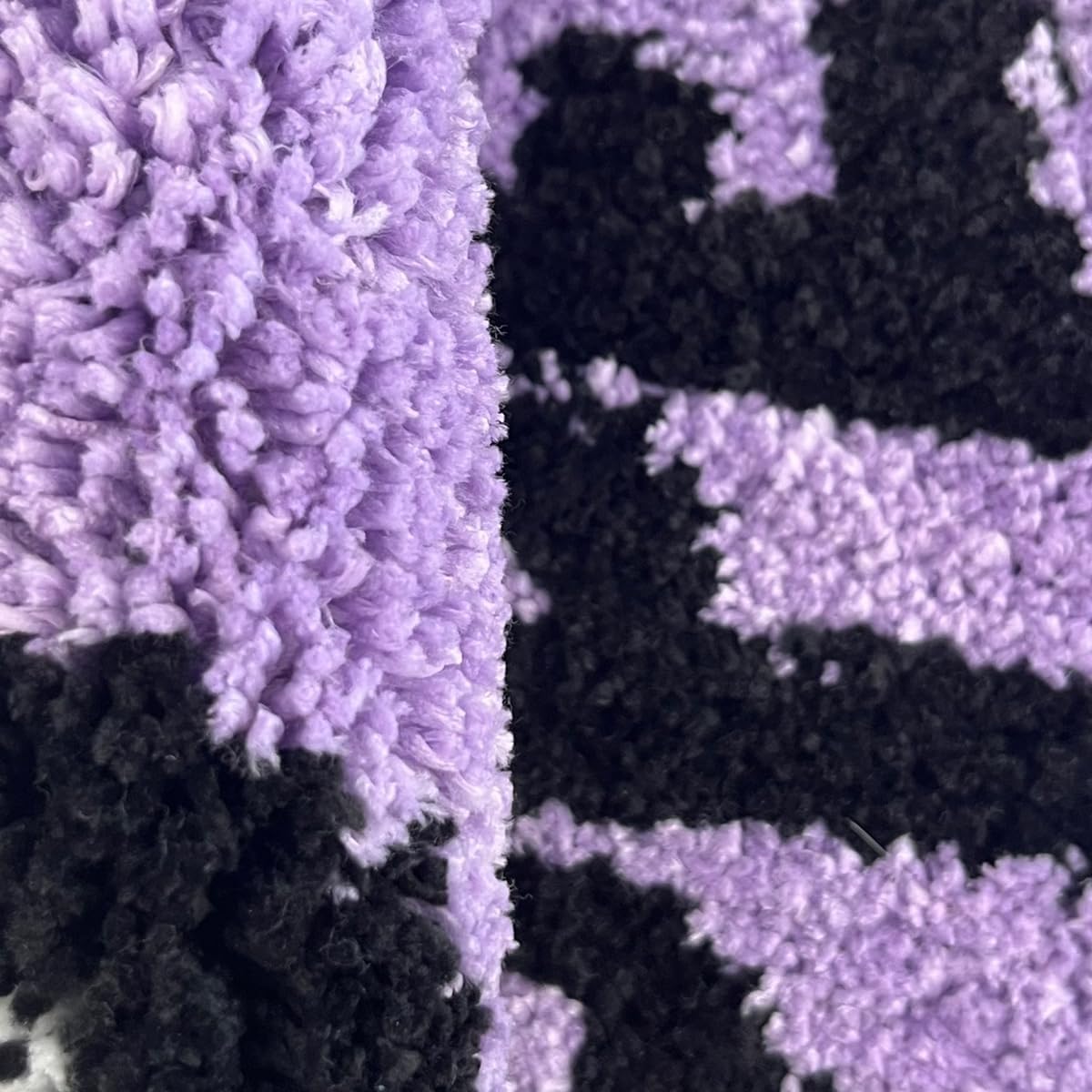 Alfombra copetuda bola cristal morada antiderrap dormitorio