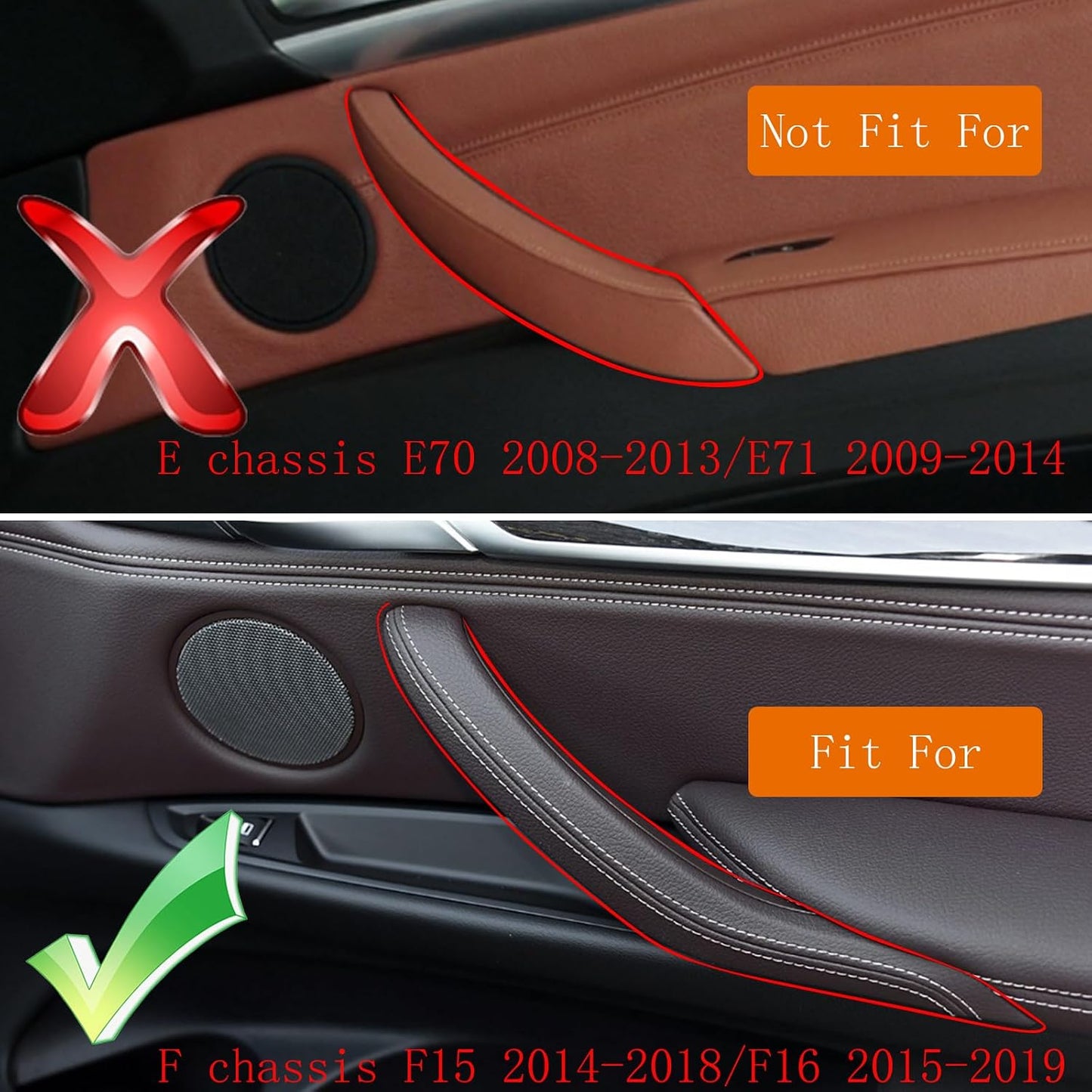 3 fundas manija puerta BMW X5 X6 F15 F16 negro