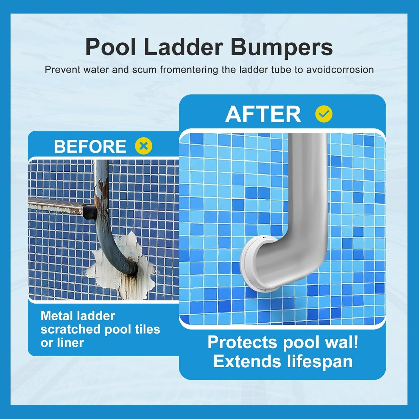 Topes escalera piscina enterrada tapones goma 1.9"