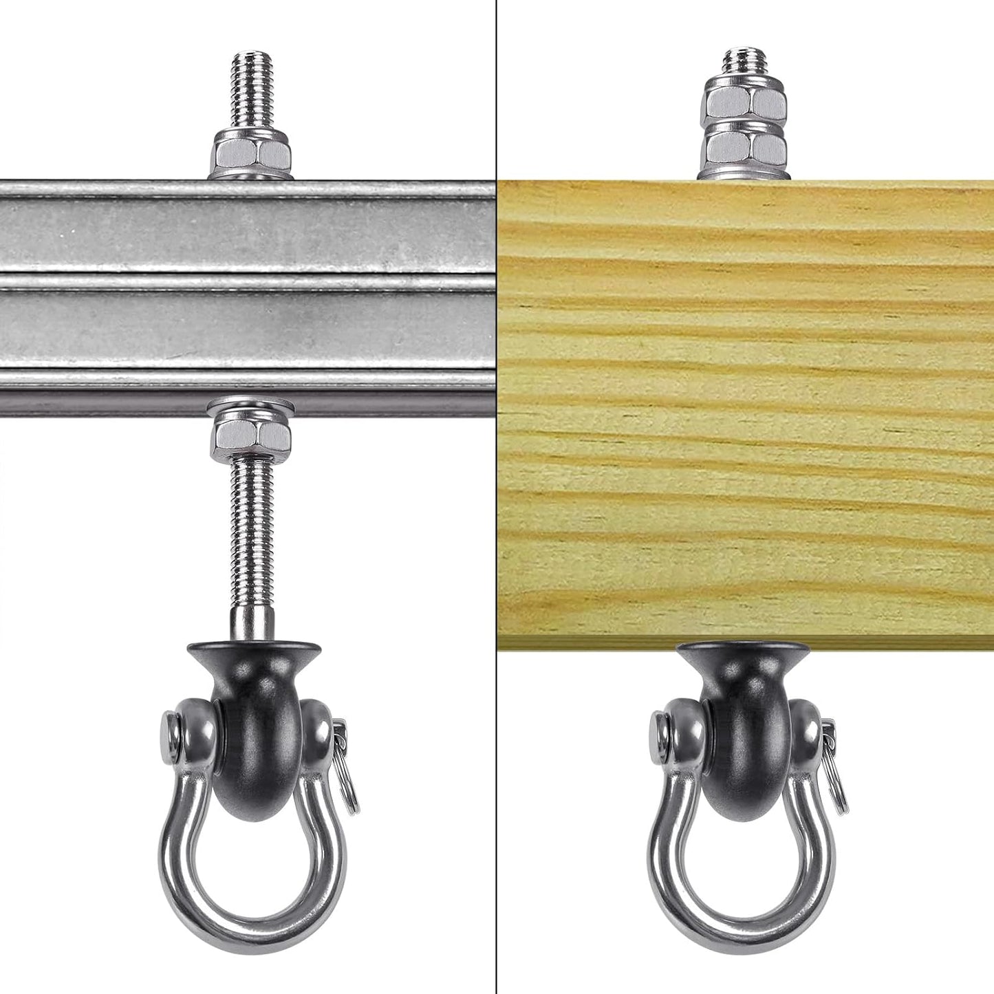 Perchas columpio acero inox 304 7.67" set 4
