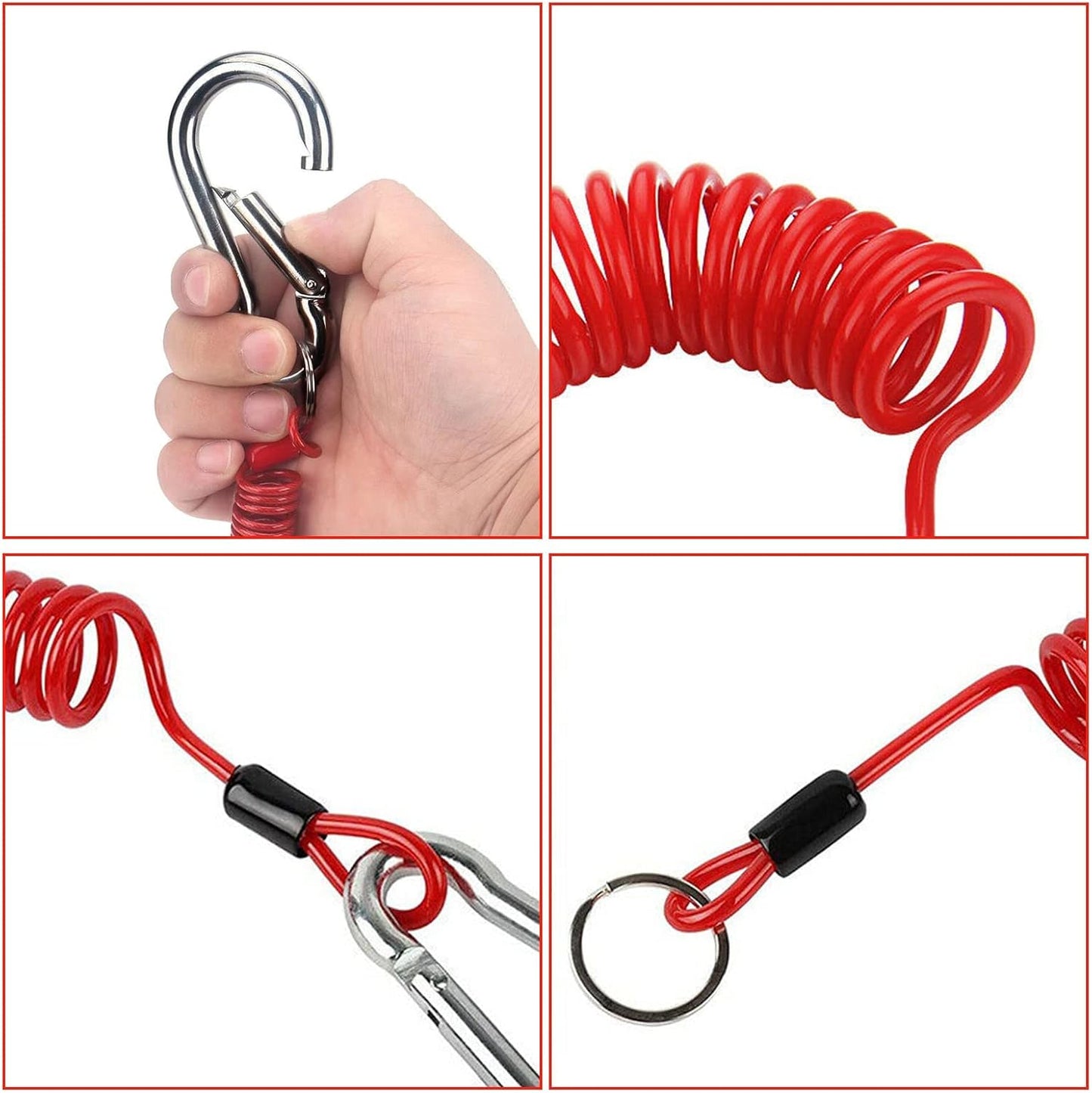 4 Cables Remolque 4ft Resorte Espiral Freno
