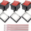 Interruptor basculante 3 Pzas 16A rojo 4 pines DPST