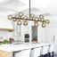 Candelabro moderno 39pulg 16 luces burbujas cristal