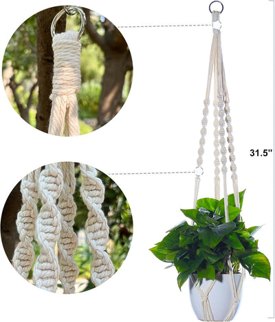 Colgador plantas cesta madera soporte decorativo bohemio