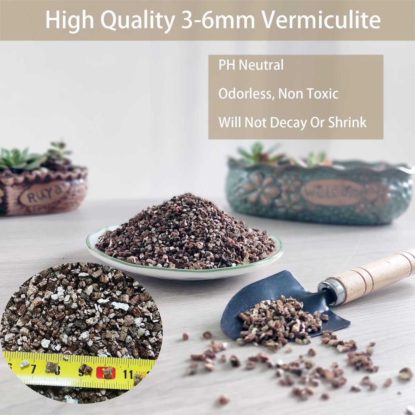 Vermiculita gruesa natural para plantas y terrarios