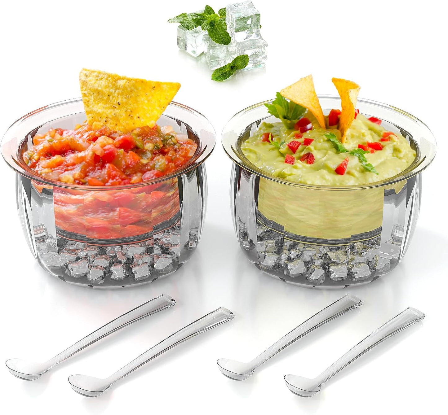 2 Pzas Tazones Acrílico 16oz para Salsa y Aperitivos