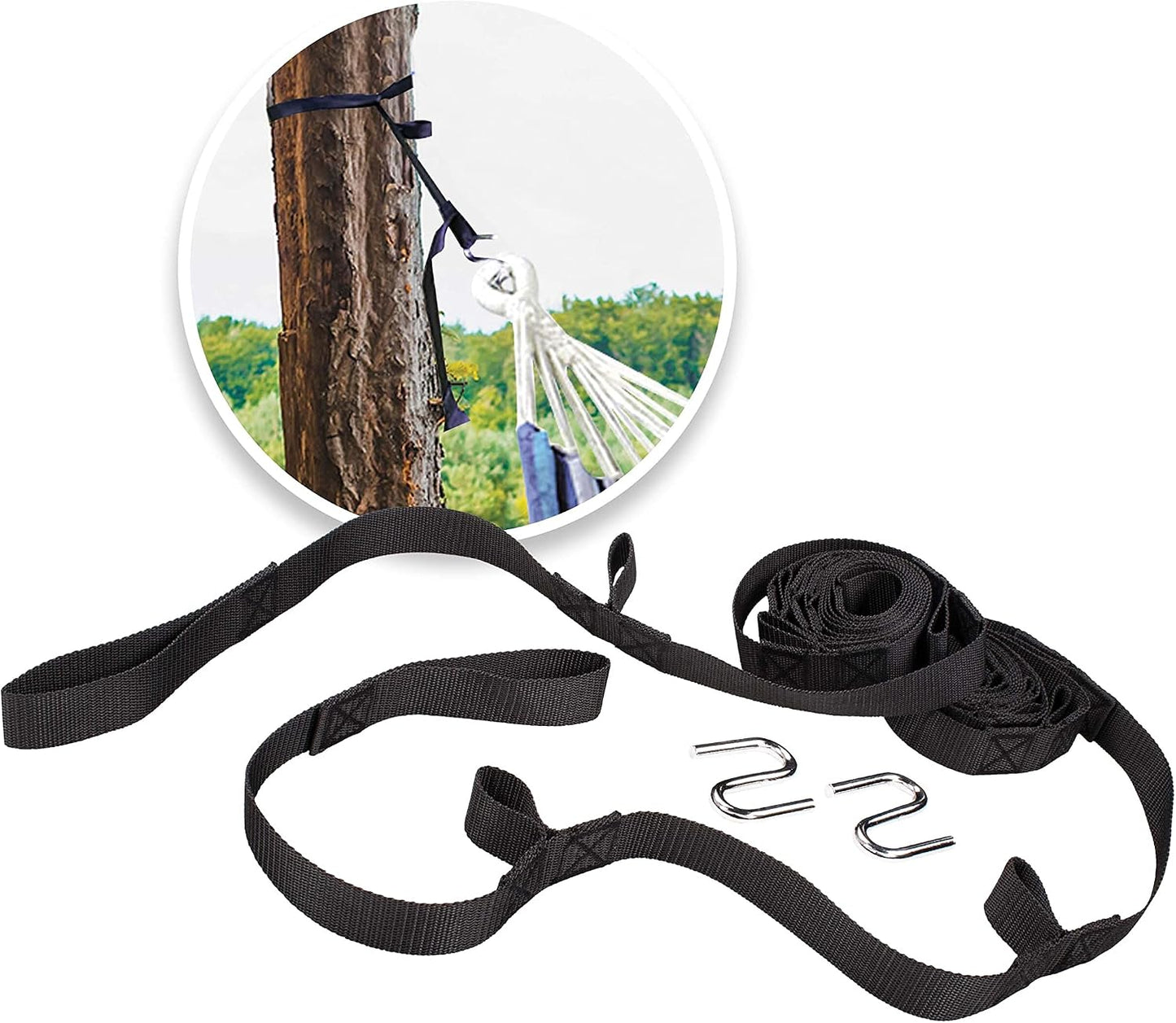 Sistema suspensión hamaca ganchos S 300lb negro
