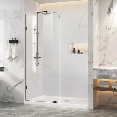 Panel ducha vidrio templado 36x78pulg negro mate sin marco
