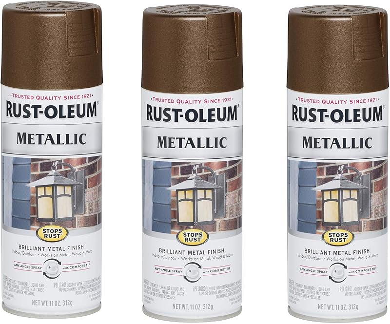 Pintura antioxidante metálica espray 11oz color cobre set 3