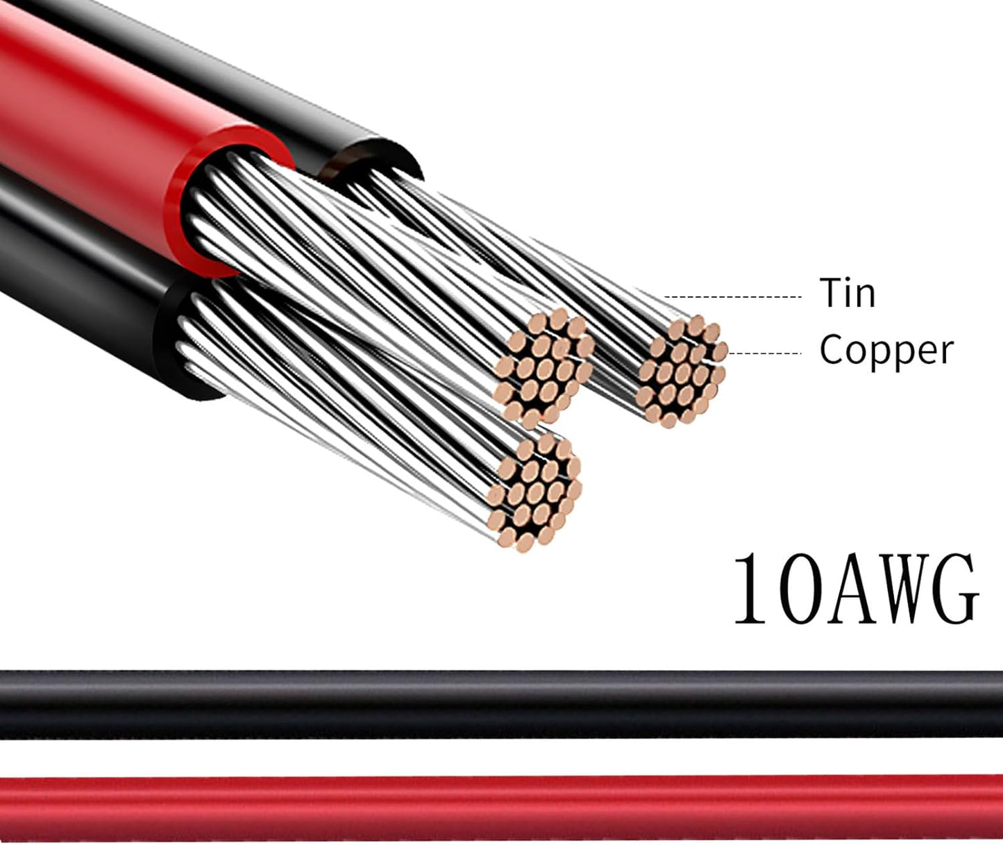 Cable extensión solar XT60i 10AWG 6mm2 comp 9.8 pies