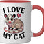 Taza Cerámica Roja/Blanca con Possum Enfadado