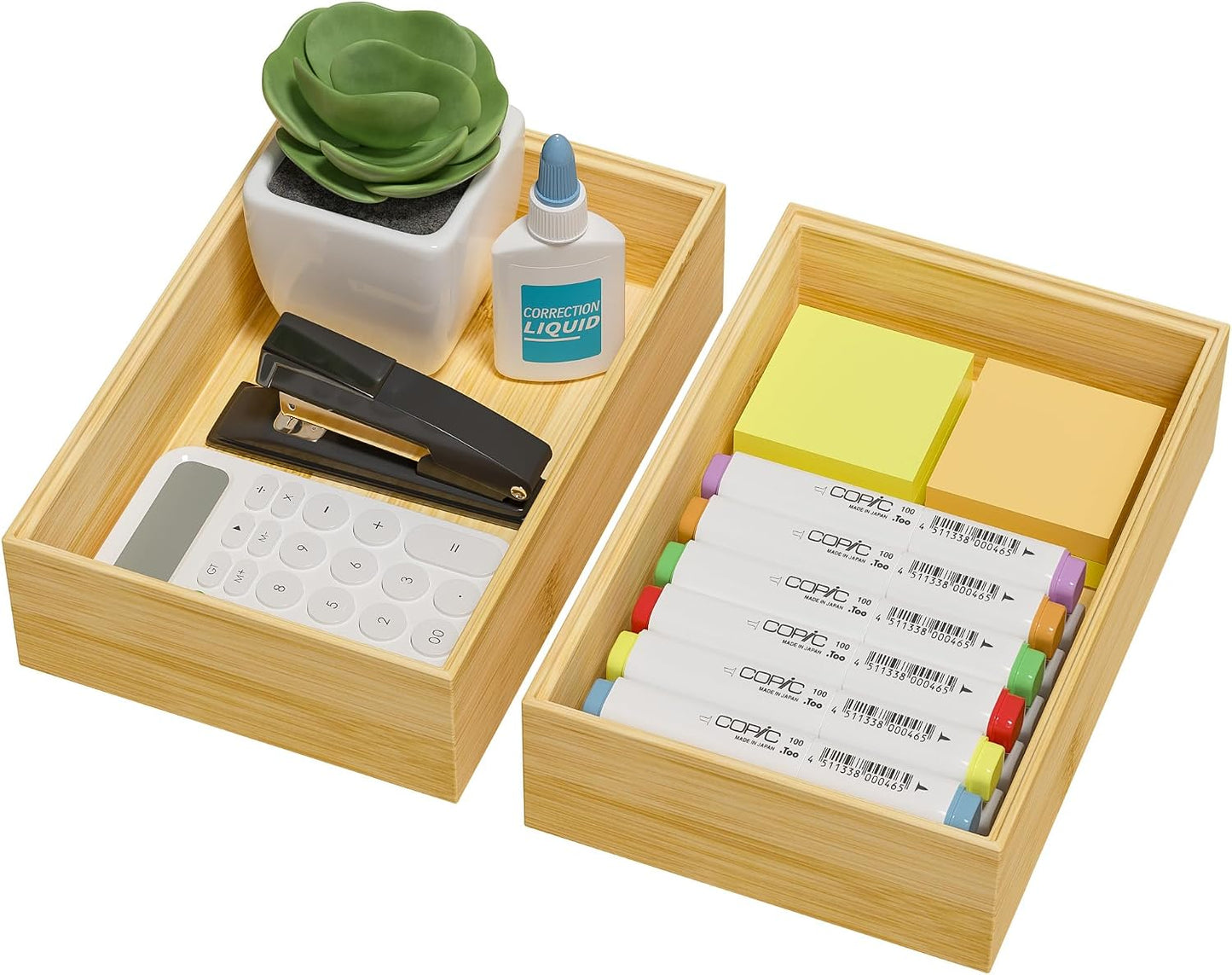 Organiz. cajones bambú apilable cubiertos y platería