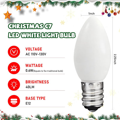 25 Bombillas LED C7 E12 Blancas Calientes para Candelabro