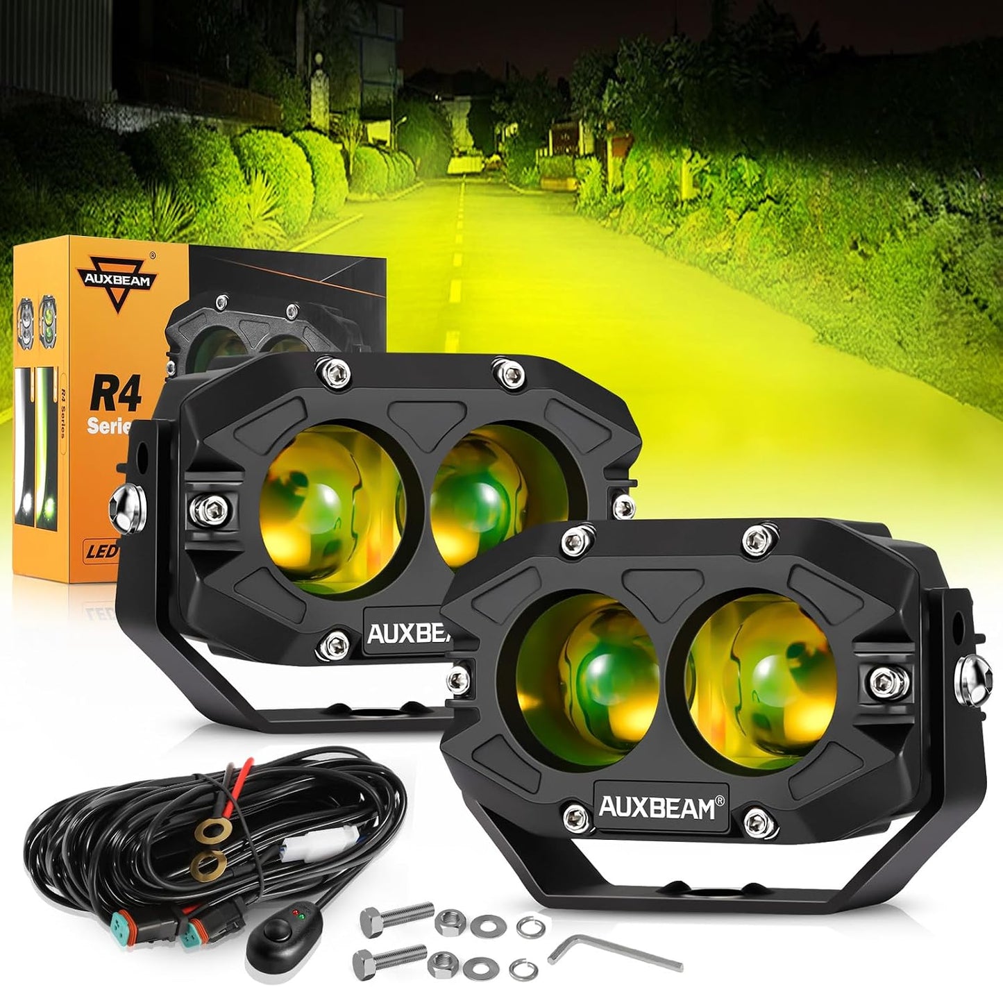 Luces antiniebla ámbar 4" 60W LED haz puntual todoterreno