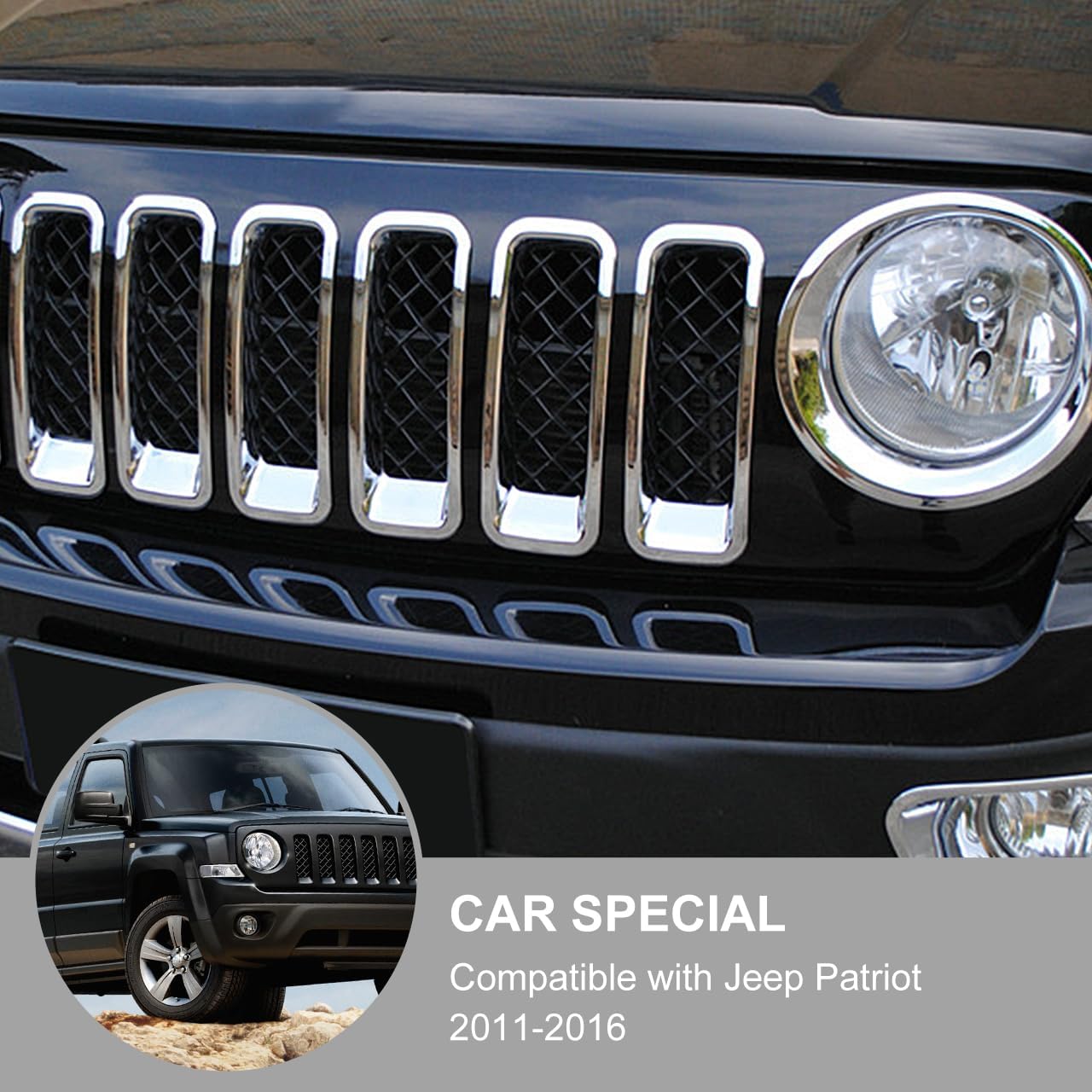 Cubierta faros delanteros Jeep Patriot 11-16 cromado