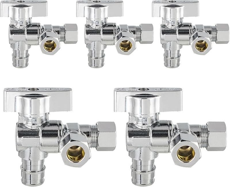 Válvula 1/4 vuelta PEX-A 1/2" latón cromado set 5