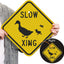 Letrero cruce Slow Duck Xing 12x12" aluminio 3M