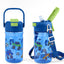 Botella agua niños 2en1 20oz plástico popote asa a prueba fugas