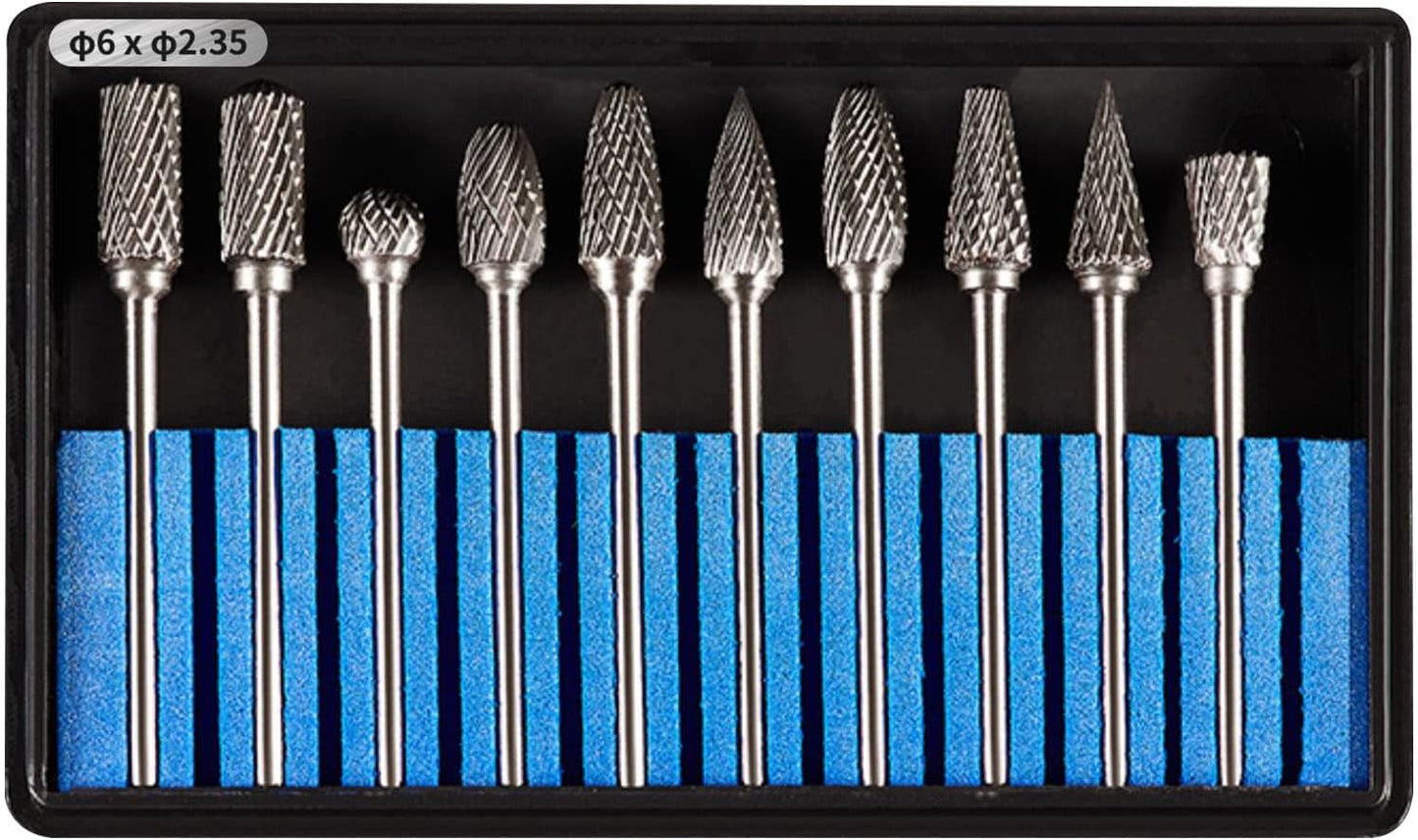 10 Rebabas Aluminio 6x0.093pulg Carburo Vástago 3/32pulg Dremel