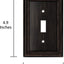 Placa decorativa interruptor bronce antiguo 3 pzas