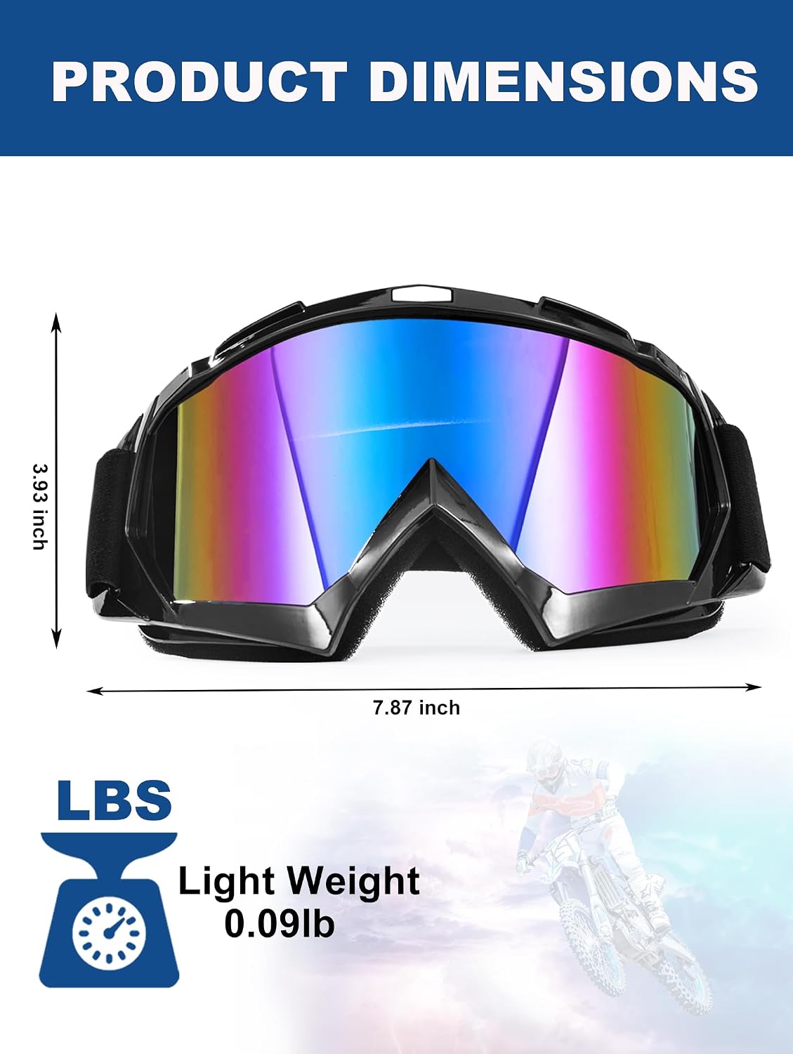 Gafas motocross 2 pzas para dirt bike atv racing