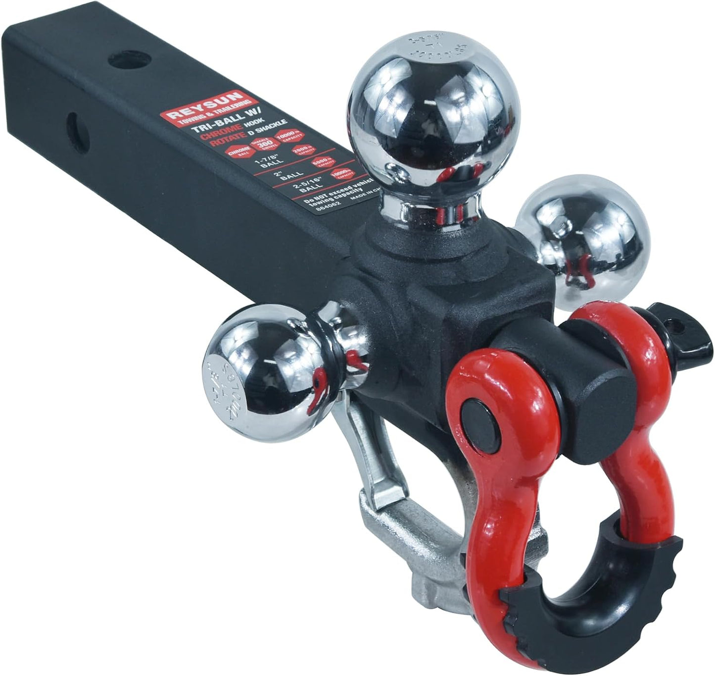 Enganche remolque tri-bola con grillete giratorio 2pulg